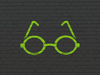 Image showing Studying concept: Glasses on wall background