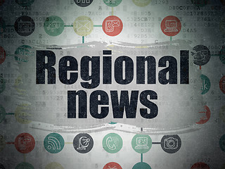 Image showing News concept: Regional News on Digital Paper background