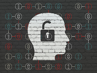 Image showing Business concept: Head With Padlock on wall background