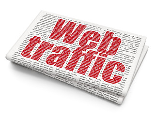 Image showing Web design concept: Web Traffic on Newspaper background