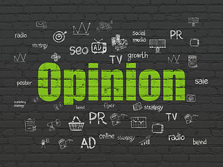Image showing Marketing concept: Opinion on wall background