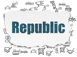 Image showing Political concept: Republic on Torn Paper background