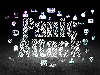 Image showing Medicine concept: Panic Attack in grunge dark room