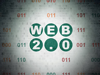 Image showing Web design concept: Web 2.0 on Digital Paper background