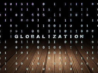 Image showing Finance concept: Globalization in grunge dark room