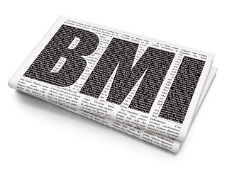Image showing Health concept: BMI on Newspaper background