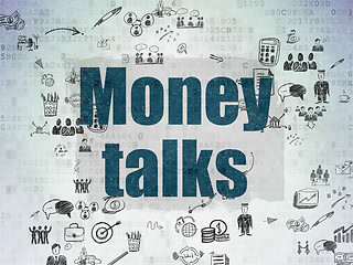 Image showing Business concept: Money Talks on Digital Paper background