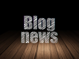 Image showing News concept: Blog News in grunge dark room