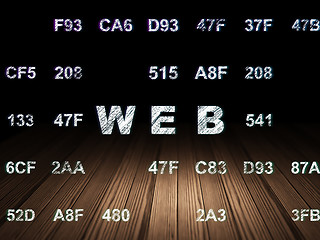 Image showing Web development concept: Web in grunge dark room