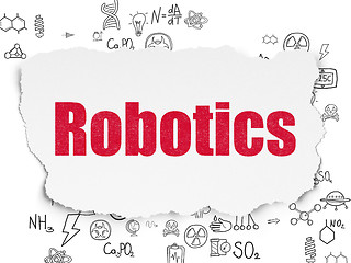 Image showing Science concept: Robotics on Torn Paper background