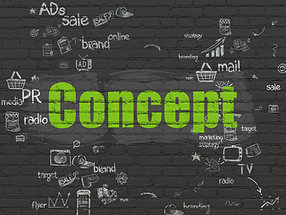 Image showing Marketing concept: Concept on wall background