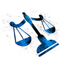 Image showing Law concept: Scales on Digital background