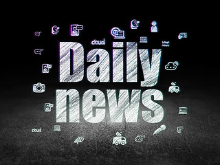 Image showing News concept: Daily News in grunge dark room