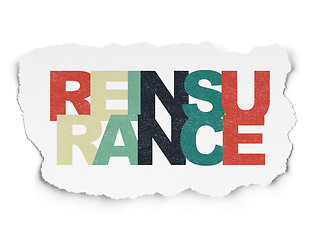 Image showing Insurance concept: Reinsurance on Torn Paper background