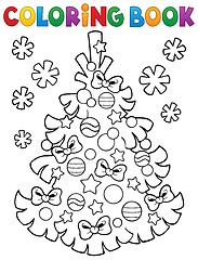 Image showing Coloring book Christmas tree topic 3