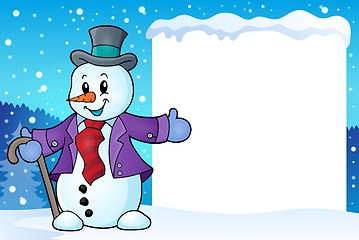 Image showing Frame with snowman topic 2