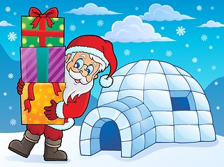 Image showing Igloo with Santa Claus theme 1