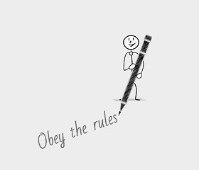 Image showing obey the rules