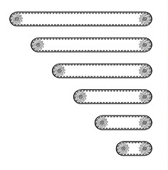 Image showing six conveyor belts with two cogwheels