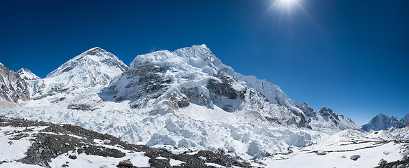 Image showing Everest base camp area panoramic view