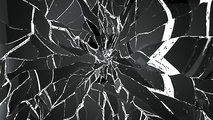 Image showing Broken or cracked glass on white