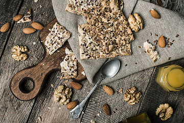Image showing Cookies with seeds  nuts honey for lunch