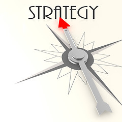 Image showing Compass with strategy word