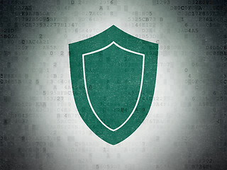 Image showing Safety concept: Shield on Digital Paper background