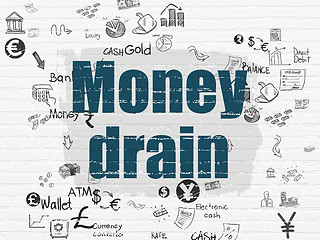 Image showing Money concept: Money Drain on wall background