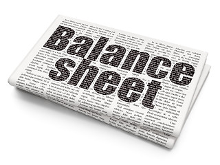 Image showing Currency concept: Balance Sheet on Newspaper background