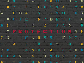 Image showing Security concept: Protection on wall background