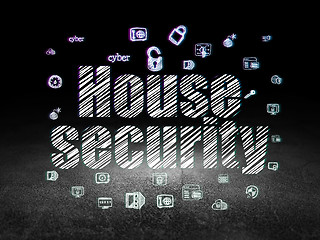 Image showing Protection concept: House Security in grunge dark room