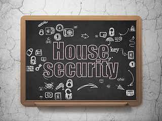 Image showing Privacy concept: House Security on School Board background