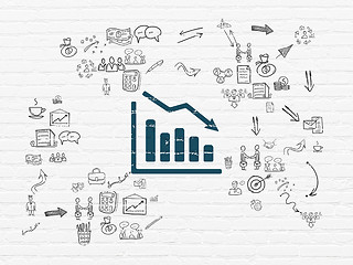 Image showing Finance concept: Decline Graph on wall background