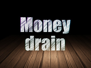 Image showing Banking concept: Money Drain in grunge dark room