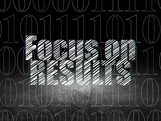 Image showing Business concept: Focus on RESULTS in grunge dark room