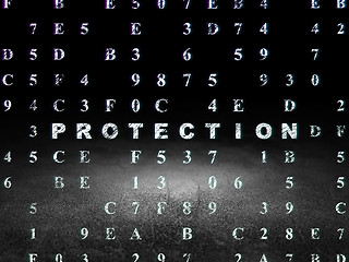 Image showing Security concept: Protection in grunge dark room