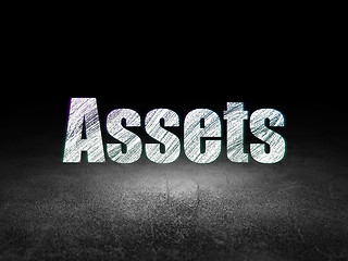 Image showing Money concept: Assets in grunge dark room