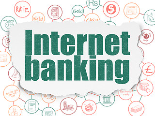 Image showing Money concept: Internet Banking on Torn Paper background