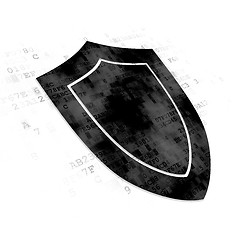 Image showing Protection concept: Shield on Digital background