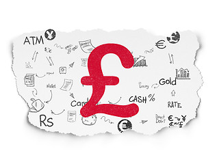 Image showing Currency concept: Pound on Torn Paper background