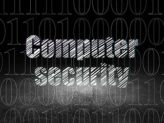 Image showing Protection concept: Computer Security in grunge dark room