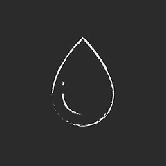 Image showing Water drop icon drawn in chalk.