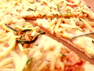 Image showing Slice of pizza with potatoes and zucchini