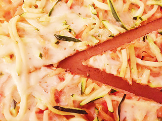 Image showing Slice of pizza with potatoes and zucchini