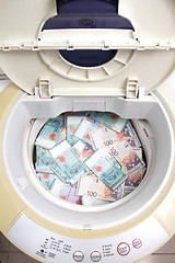 Image showing Malaysia Currency in washing machine