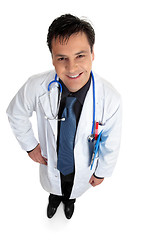 Image showing Doctor looking up and smiling