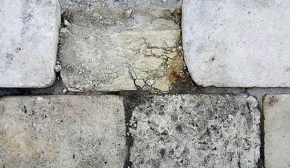 Image showing Old limestone block with artifact