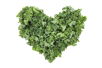 Image showing Shredded kale in a heart shape