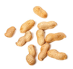 Image showing Unpeeled peanuts